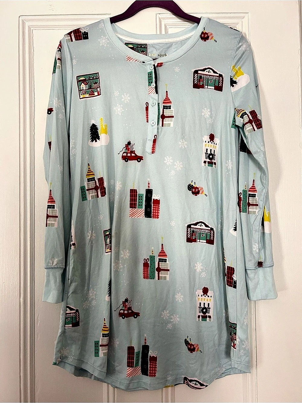 Kate Spade New York Women's Holiday Print Pajama Nightshirt Like New